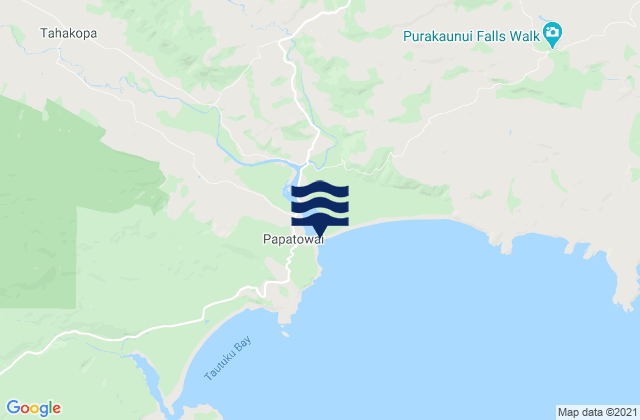 Mappa delle Getijden in Papatowai, New Zealand