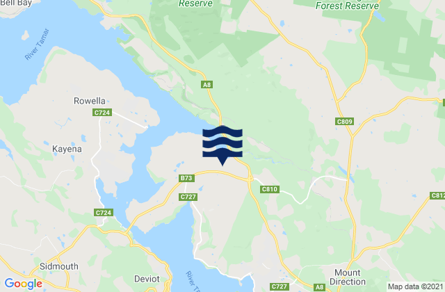 Mappa delle Getijden in Paper Beach, Australia