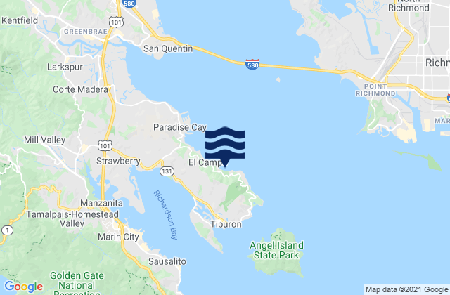Mappa delle Getijden in Paradise Cove, United States