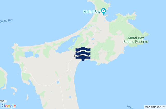 Mappa delle Getijden in Parakerake Bay, New Zealand