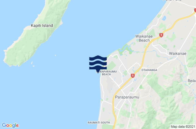 Mappa delle Getijden in Paraparaumu Beach, New Zealand