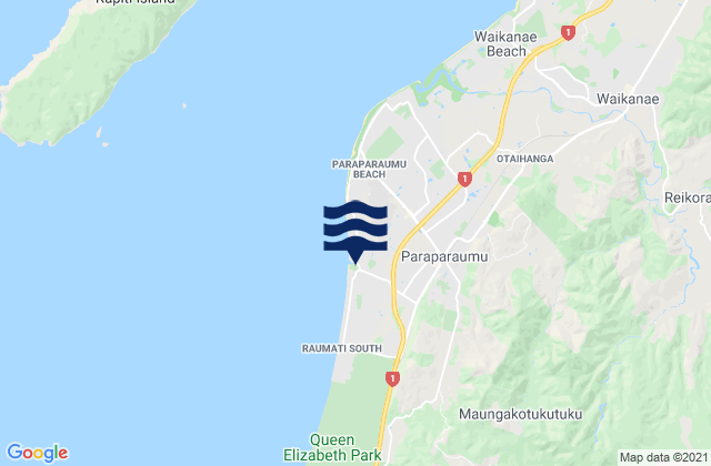 Mappa delle Getijden in Paraparaumu, New Zealand