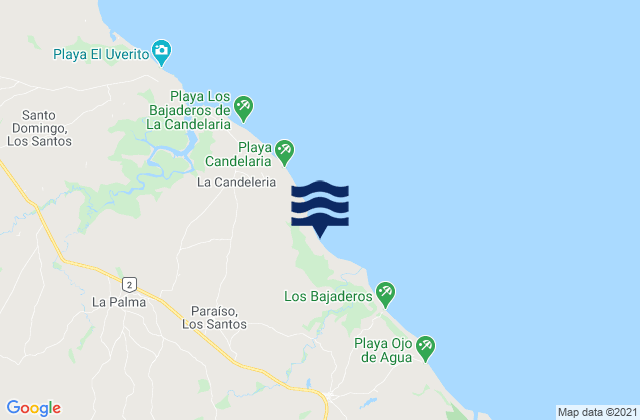 Mappa delle Getijden in Paraíso, Panama