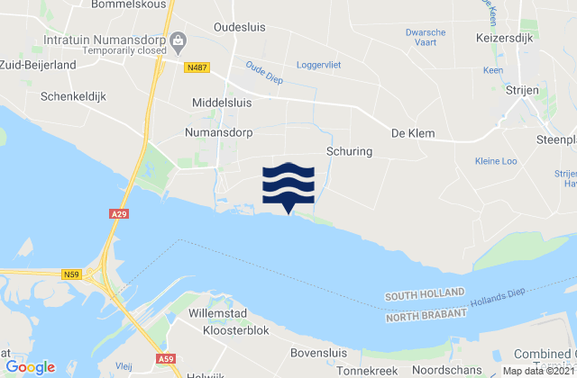 Mappa delle Getijden in Parkhaven, Netherlands