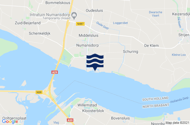 Mappa delle Getijden in Parksluis, Netherlands