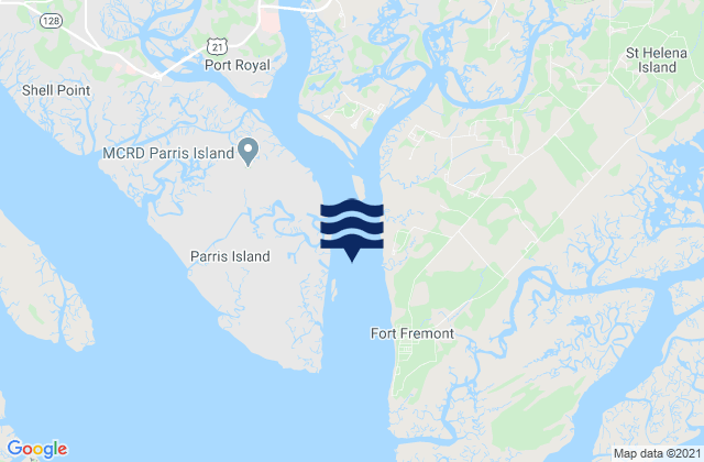 Mappa delle Getijden in Parris Island Beaufort River, United States