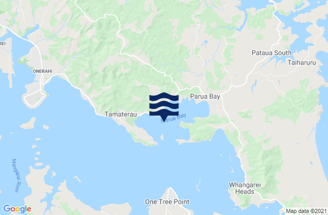 Mappa delle Getijden in Parua Bay, New Zealand