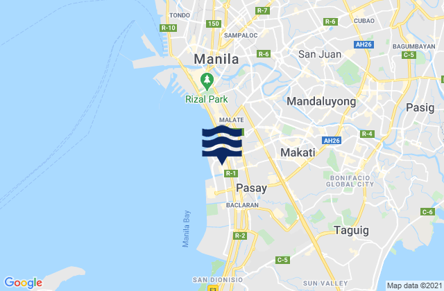 Mappa delle Getijden in Pasay City, Philippines