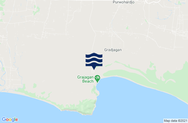 Mappa delle Getijden in Pasembon, Indonesia