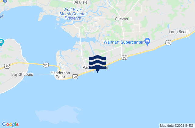 Mappa delle Getijden in Pass Christian Yacht Club Mississippi Sound, United States