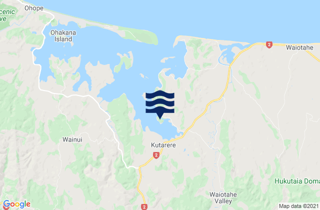 Mappa delle Getijden in Pataua Island, New Zealand