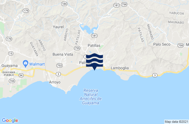 Mappa delle Getijden in Patillas Barrio-Pueblo, Puerto Rico