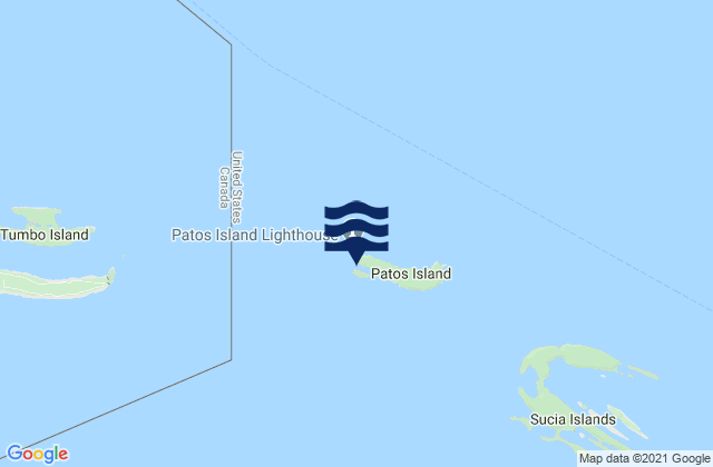 Mappa delle Getijden in Patos Island Wharf, United States