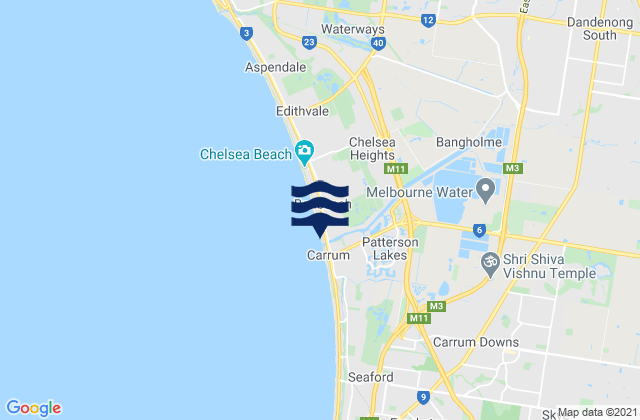 Mappa delle Getijden in Patterson Lakes, Australia