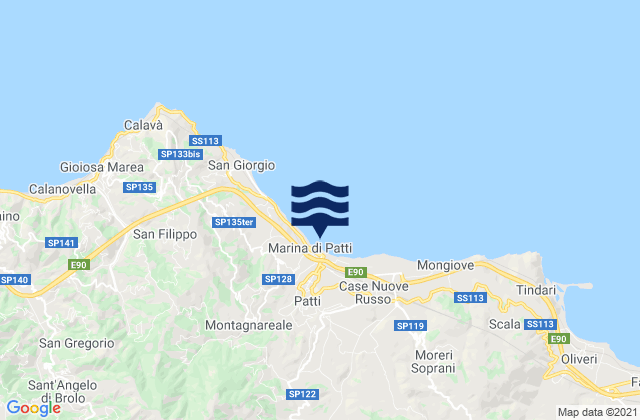 Mappa delle Getijden in Patti, Italy