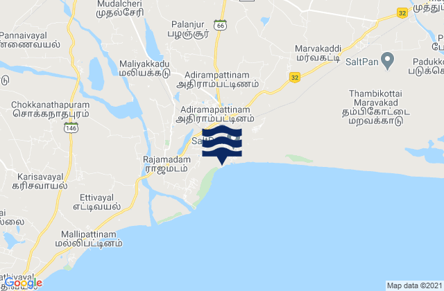 Mappa delle Getijden in Pattukkottai, India