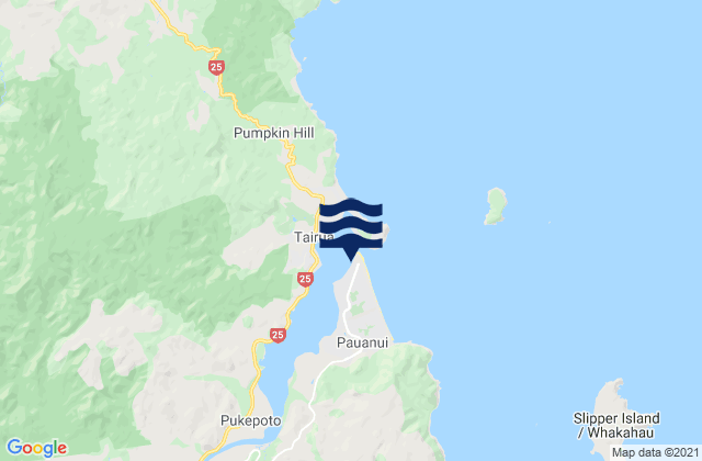 Mappa delle Getijden in Pauanui Beach, New Zealand