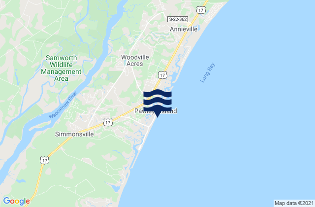 Mappa delle Getijden in Pawleys Island, United States
