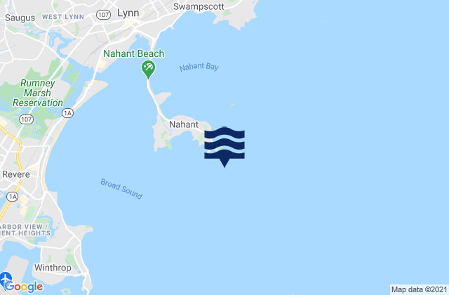 Mappa delle Getijden in Pea Island 0.4 n.mi. southeast of, United States