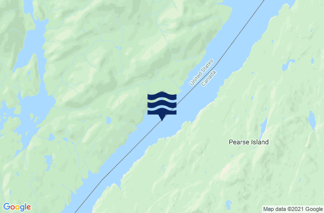 Mappa delle Getijden in Pearse Canal, Canada