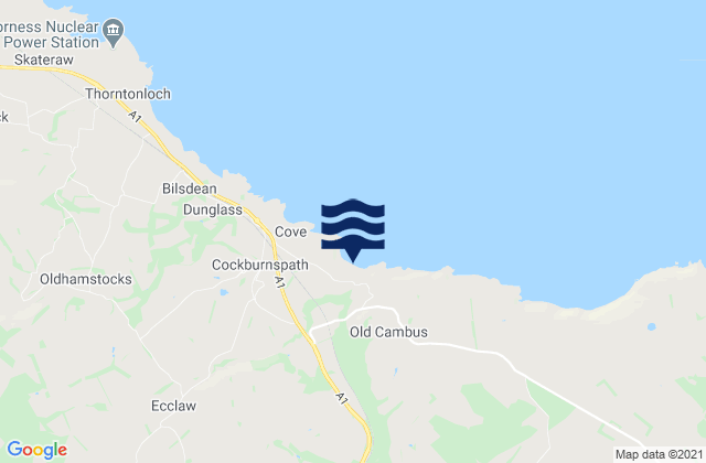 Mappa delle Getijden in Pease Bay Beach, United Kingdom