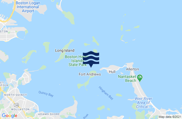 Mappa delle Getijden in Peddocks Island 0.2 n.mi. north of, United States