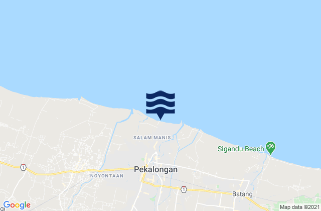 Mappa delle Getijden in Pekalongan, Indonesia