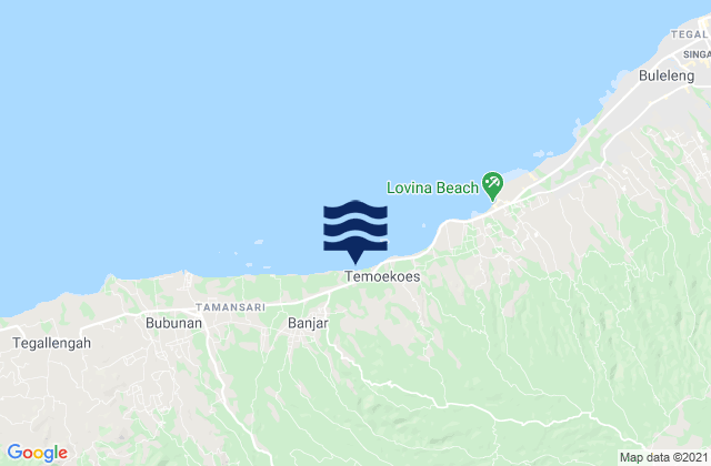Mappa delle Getijden in Pelapuan, Indonesia