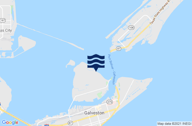 Mappa delle Getijden in Pelican Island, United States