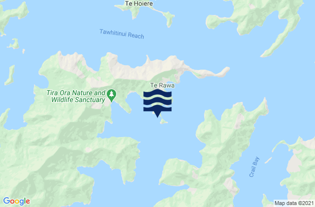 Mappa delle Getijden in Pelorus Sound, New Zealand