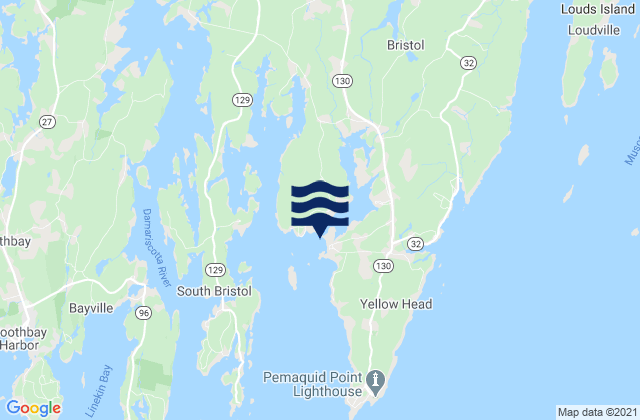 Mappa delle Getijden in Pemaquid Harbor (Johns Bay), United States