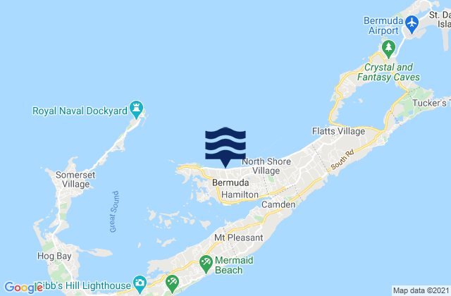 Mappa delle Getijden in Pembroke Parish, Bermuda
