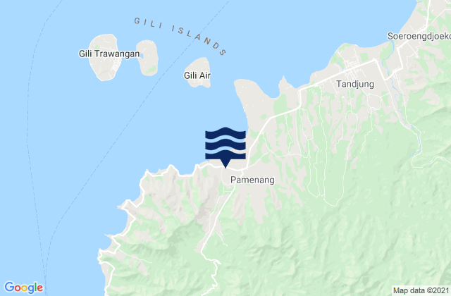 Mappa delle Getijden in Pemenang, Indonesia