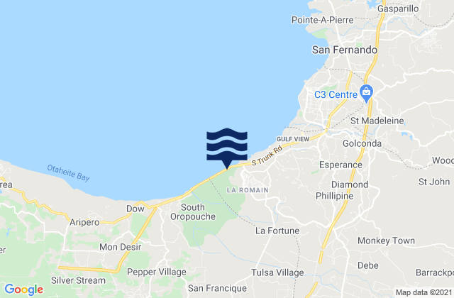 Mappa delle Getijden in Penal/Debe, Trinidad and Tobago