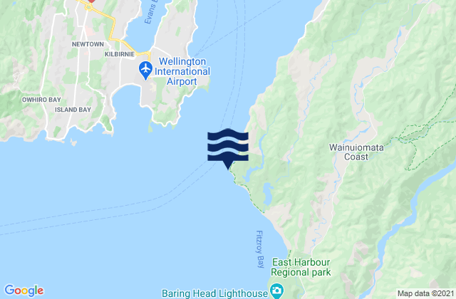 Mappa delle Getijden in Pencarrow Head, New Zealand
