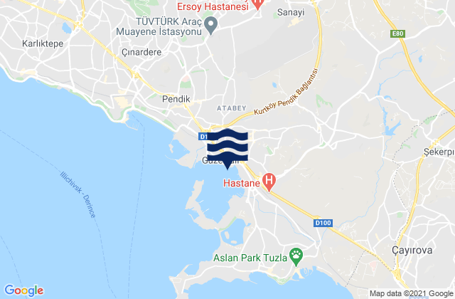 Mappa delle Getijden in Pendik, Turkey
