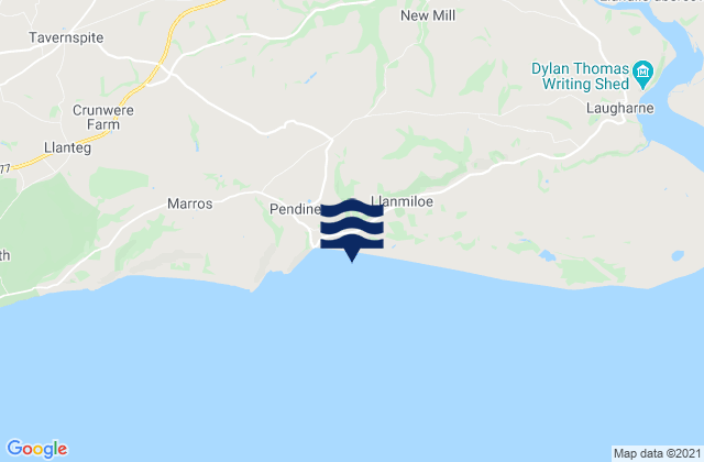 Mappa delle Getijden in Pendine Sands Beach, United Kingdom