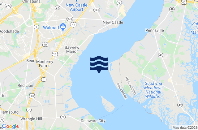Mappa delle Getijden in Penns Neck 0.6 mile west of, United States