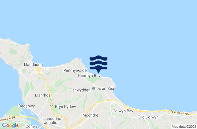 Mappa delle Getijden in Penrhyn Bay Beach, United Kingdom