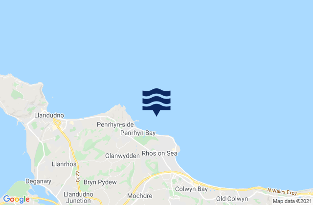 Mappa delle Getijden in Penrhyn Bay, United Kingdom