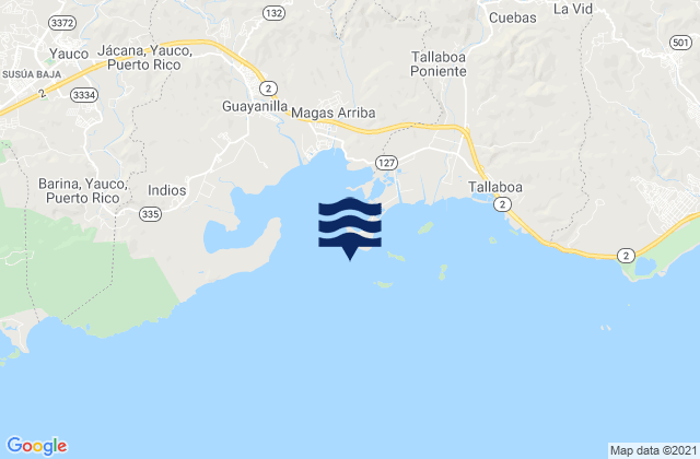 Mappa delle Getijden in Penuelas (Punta Guayanilla), Puerto Rico