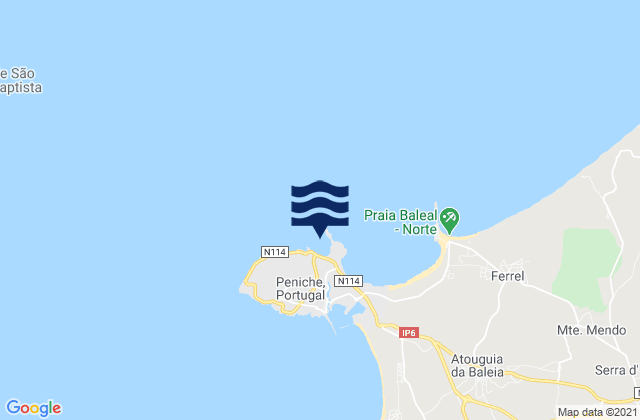 Mappa delle Getijden in Península de Peniche, Portugal