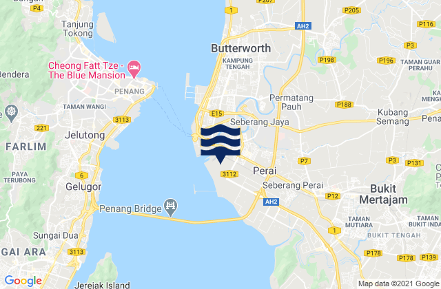 Mappa delle Getijden in Perai, Malaysia