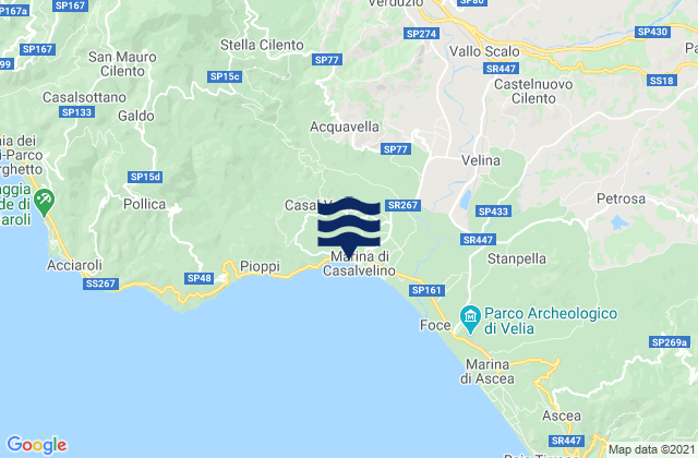 Mappa delle Getijden in Perito, Italy