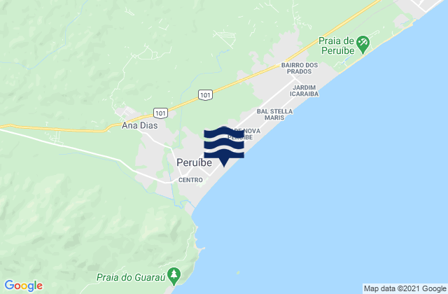 Mappa delle Getijden in Peruíbe, Brazil