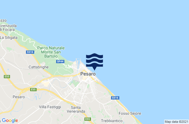 Mappa delle Getijden in Pesaro, Italy