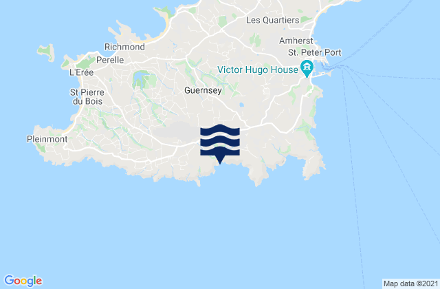 Mappa delle Getijden in Petit Bot Bay Beach, France