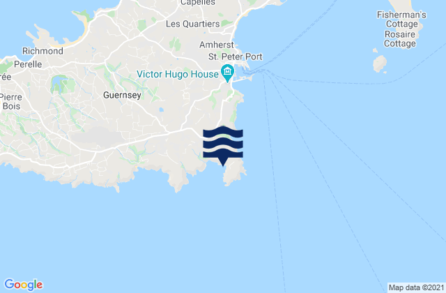 Mappa delle Getijden in Petit Port Beach, France