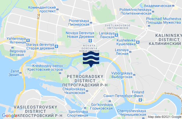 Mappa delle Getijden in Petrogradskiy Rayon, Russia