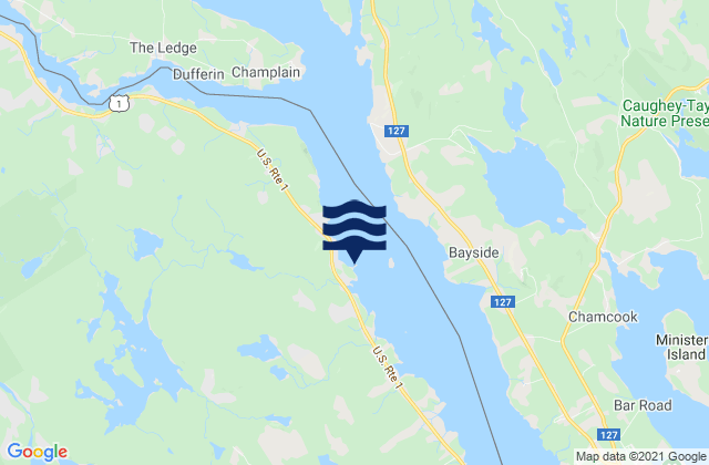 Mappa delle Getijden in Pettegrove Point Dochet Island, Canada